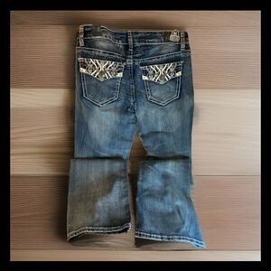 Women’s Love Indigo Mayson Y2K Punk Embellished Boot Cut Md Wash Jeans Sz 8 NWT